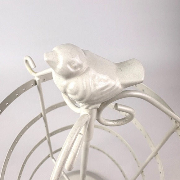 Urban Outfitters Spinning Bird Metal Jewelry Stand White Earrings Nacklaces See - Picture 3 of 10